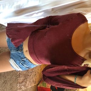 Kanu California NWT maroon cropped long sleeve